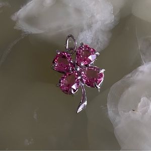 PINK CZ & SILVER CHARM/PENDANT